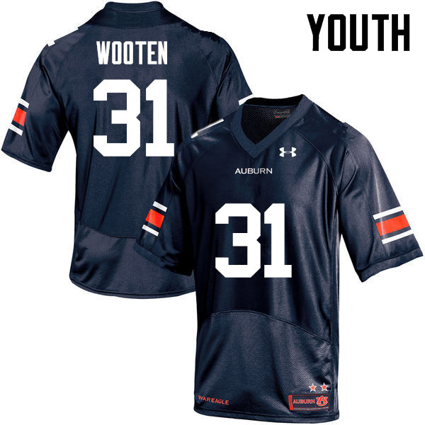 Auburn Tigers Youth Chandler Wooten #31 Navy Under Armour Stitched College NCAA Authentic Football Jersey AXV1574LI
